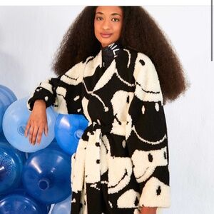 Farm Rio Smiley Face Fleece Coat XL